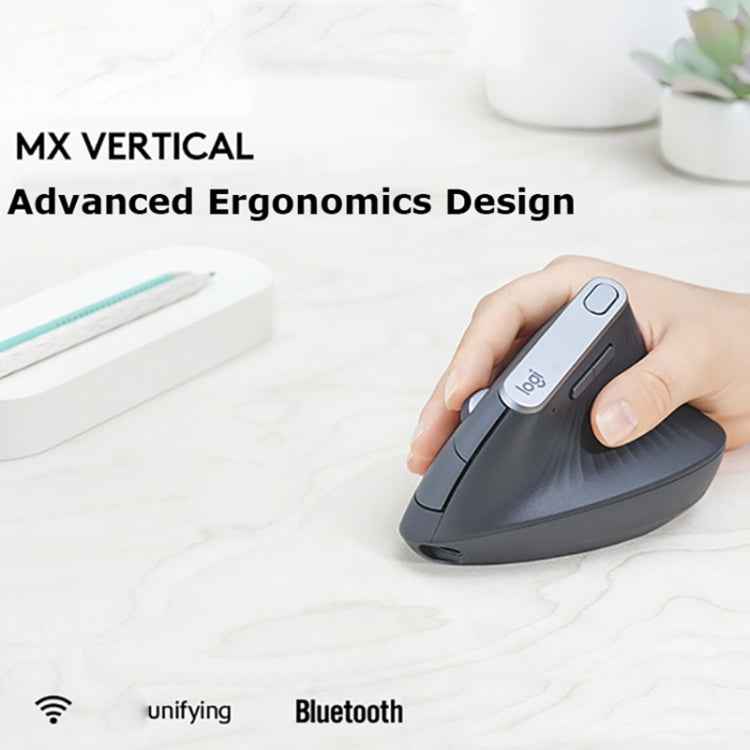 Logitech MX Vertical 4000DPI USB-C / Type-C + Unifying + Bluetooth Three-mode Ergonomic Wireless Vertical Optical Mouse