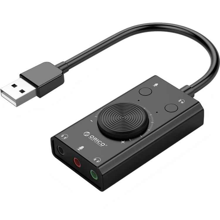 ORICO SC2 Multi-function USB External Driver-free Sound Card with 2 x Headset Ports & 1 x Microphone Port & Volume Adjustment