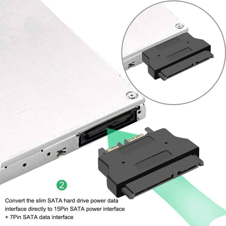 SATA 22 Pin Female to SLIMLINE SATA 13 Pin Male Adapter
