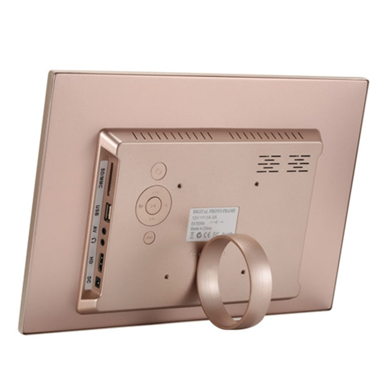 HSD1303 13.3 inch LED 1280x800 High Resolution Display Digital Photo Frame with Holder and Remote Control, Support SD / MMC / MS Card / USB Port, UK Plug(Gold)