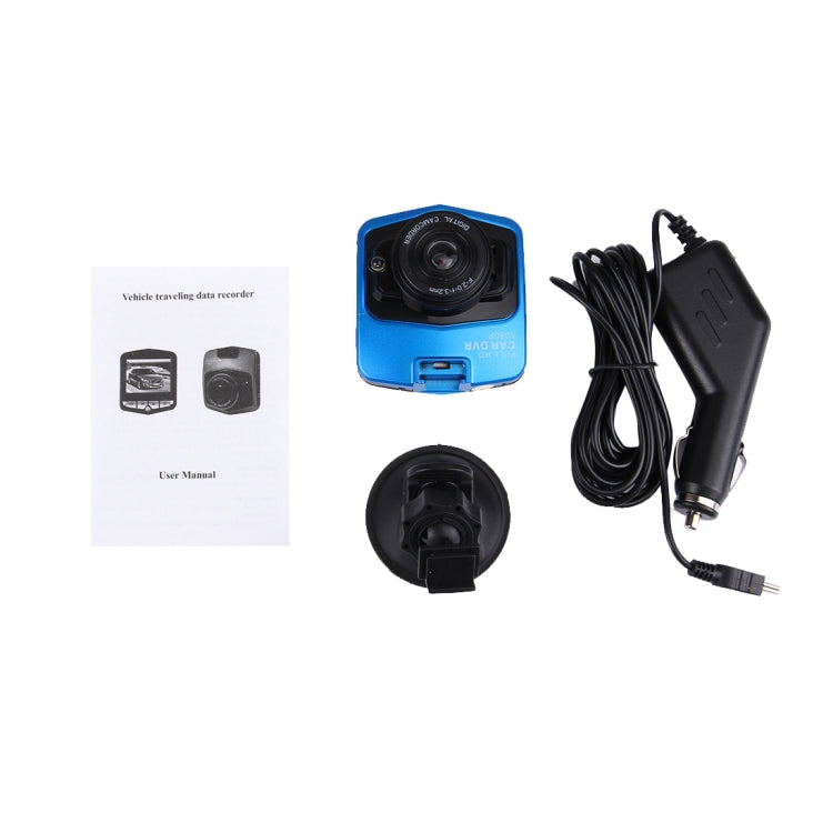 VGA 480P Car Camcorder DVR Driving Recorder Digital Video Camera Voice Recorder with 2.4 inch LCD Screen Display, Support 32GB Micro TF Card & Infrared Night Vision Function(Black + Blue)