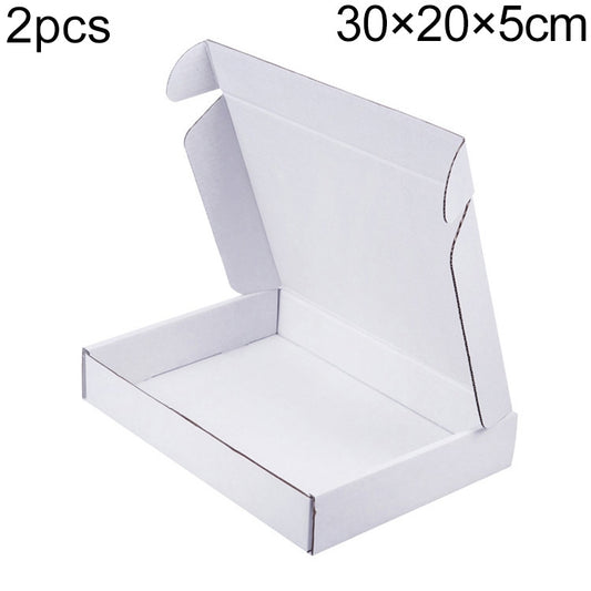 2pcs Shipping Box Clothing Packaging Box, Color: White, Size: 30x20x5cm