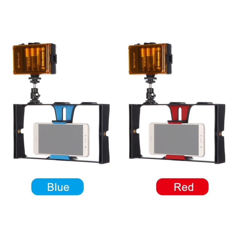 PULUZ 2 in 1 Vlogging Live Broadcast LED Selfie Light Smartphone Video Rig Kits with Cold Shoe Tripod Head for iPhone, Galaxy, Huawei, Xiaomi, HTC, LG, Google, and Other Smartphones, Vlogging Rig+Light