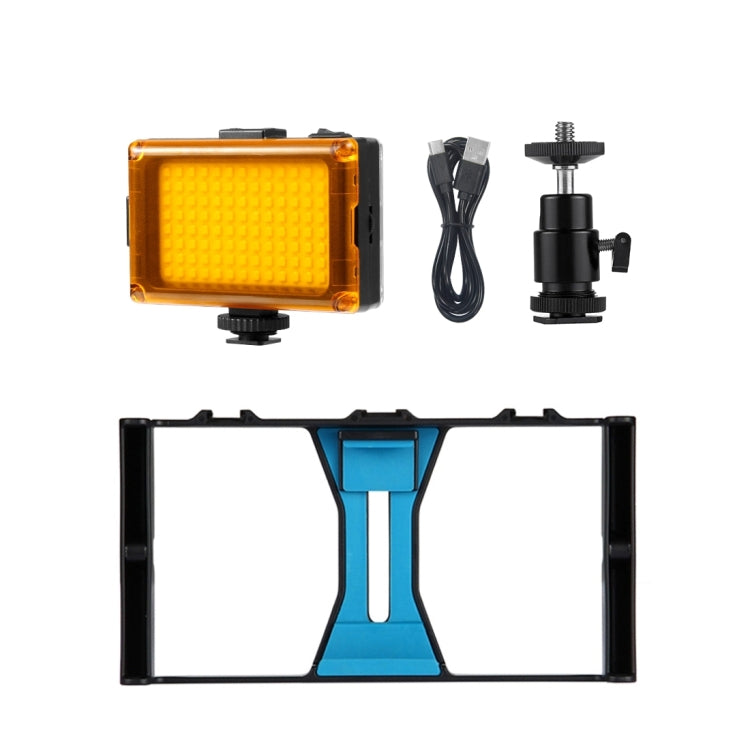PULUZ 2 in 1 Vlogging Live Broadcast LED Selfie Light Smartphone Video Rig Kits with Cold Shoe Tripod Head for iPhone, Galaxy, Huawei, Xiaomi, HTC, LG, Google, and Other Smartphones, Vlogging Rig+Light