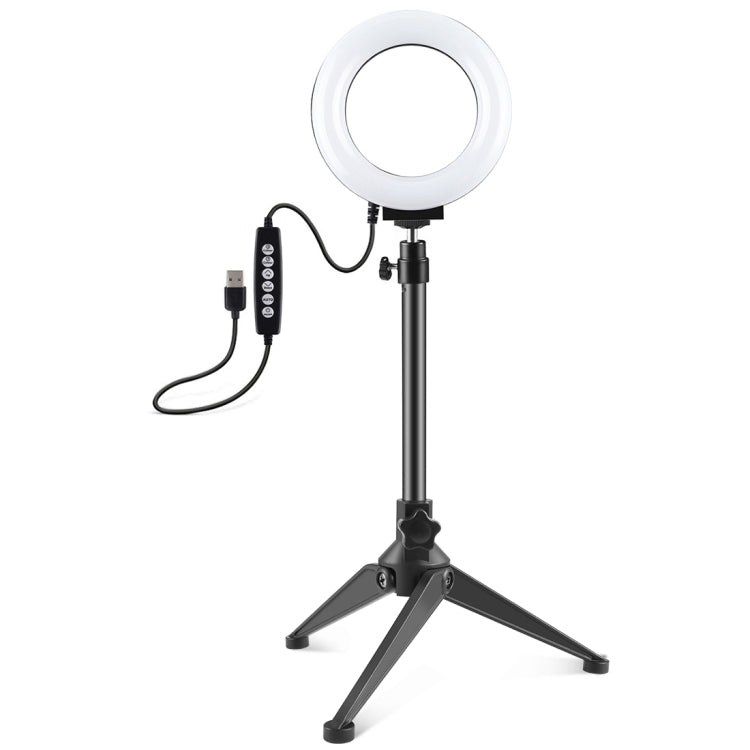 PULUZ 4.7 inch 12cm USB 10 Modes 8 Colors RGBW Dimmable LED Ring Vlogging Photography Video Lights + Desktop Tripod  Mount with Cold Shoe Tripod Ball Head