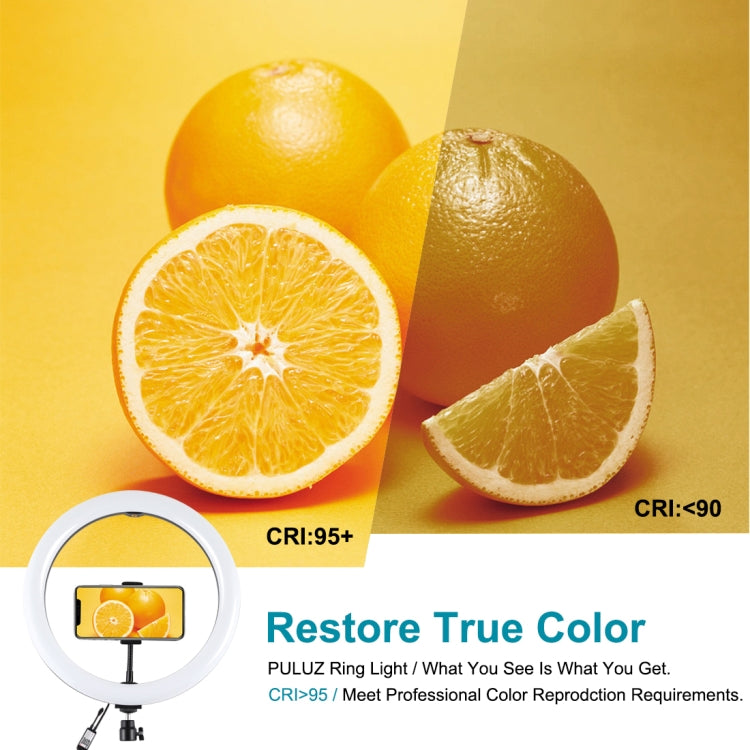 PULUZ 11.8 inch 30cm RGBW Light + 1.65m Mount Curved Surface RGBW Dimmable LED Ring Selfie Vlogging Light  Live Broadcast Kits with Cold Shoe Tripod Adapter & Phone Clamp & Remote Control