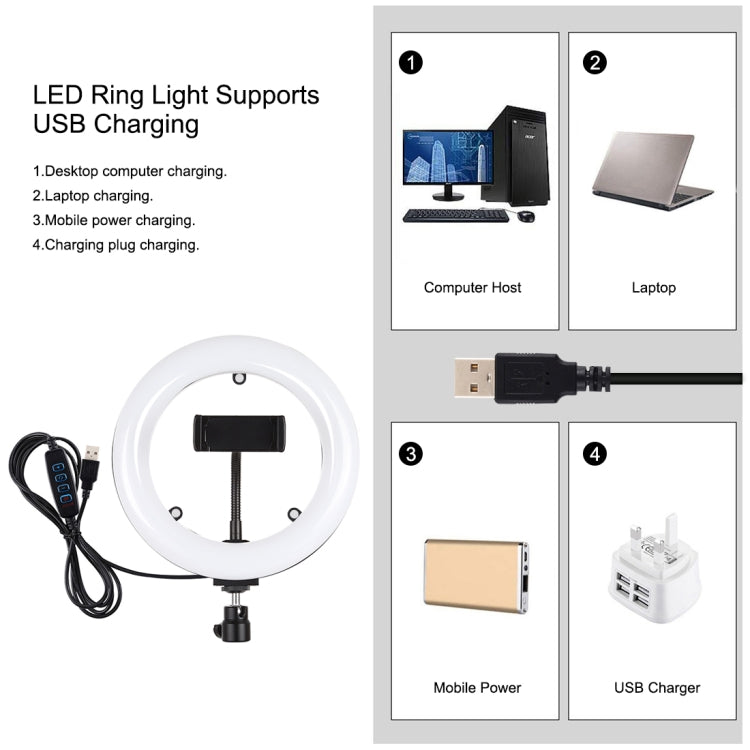 PULUZ 7.9 inch 20cm Mirror Light+ 1.1m Tripod Mount USB 3 Modes Dimmable Dual Color Temperature LED Curved Light Ring Vlogging Selfie Photography Video Lights with Mirror & Phone Clamp