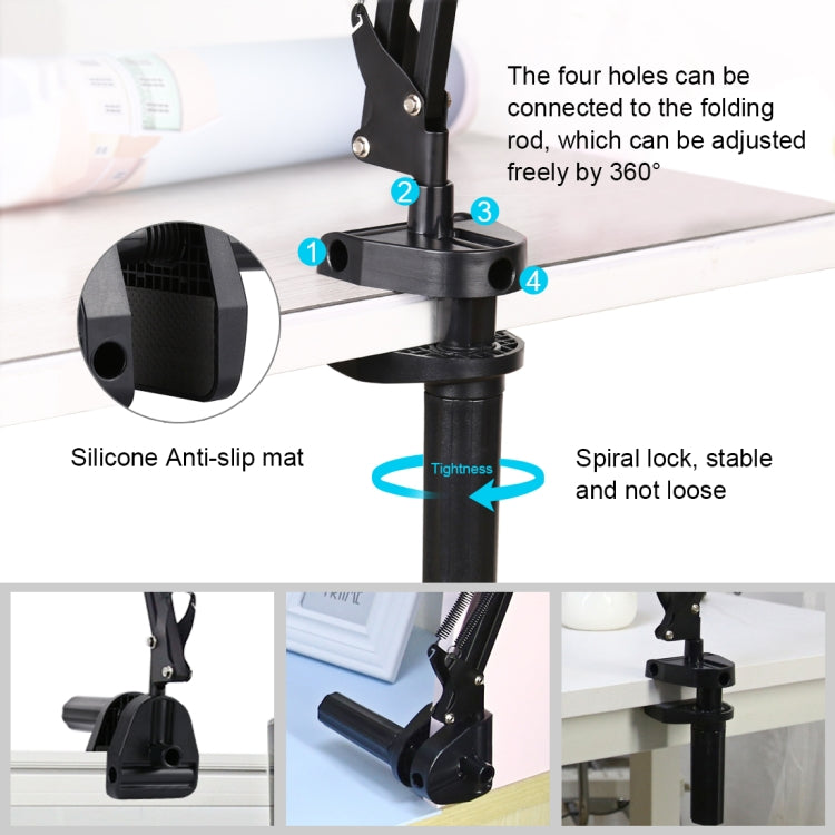 PULUZ 7.9 inch 20cm Ring Curved Light + Desktop Arm Stand USB 3 Modes Dimmable Dual Color Temperature LED Vlogging Selfie Photography Video Lights with Phone Clamp