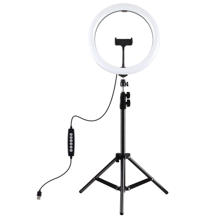 PULUZ 11.8 inch 30cm Light + 1.1m Tripod Mount Curved Surface RGBW Dimmable LED Ring Vlogging Photography Video Lights Live Broadcast Kits with Tripod Ball Head & Phone Clamp