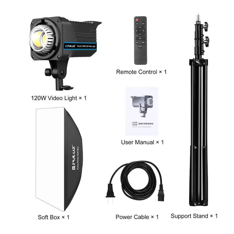 PULUZ 120W Photo Studio Strobe Flash Light Kit with Softbox Reflector & Tripod