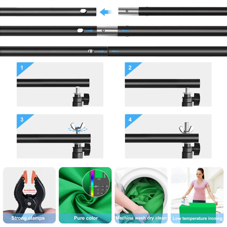 PULUZ LED Light Studio Softbox Photography Kit with Background & Reflective & Tripod Mount & Sandbags