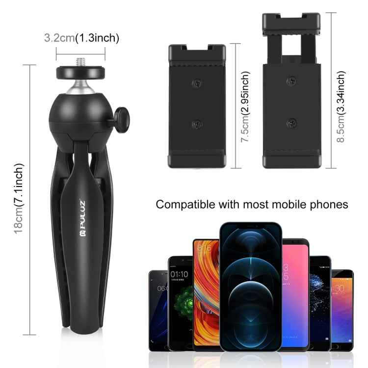 PULUZ Live Broadcast Smartphone Video Light Vlogger Kits with LED Light + Tripod Mount + Phone Clamp Holder
