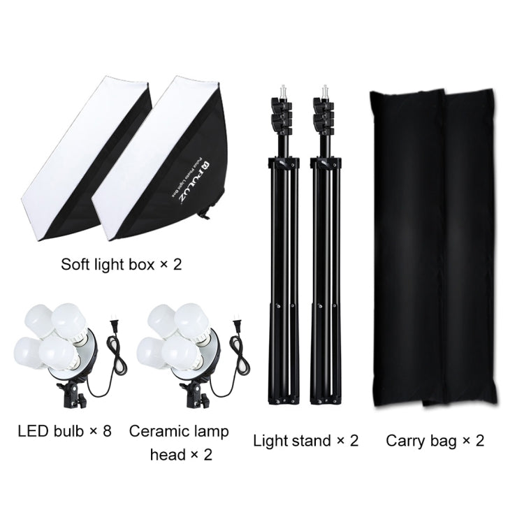 PULUZ Softbox Lighting Kit 2 PCS 50x70cm Professional Photo Studio Photography Light Equipment with 8 x E27 20W E27 Socket Bulb Photography Lighting Kit for Filming Portrait Shooting / Fashion Advertising Photography, 2 PCS 4 x Bulb Kit US Plug        ...