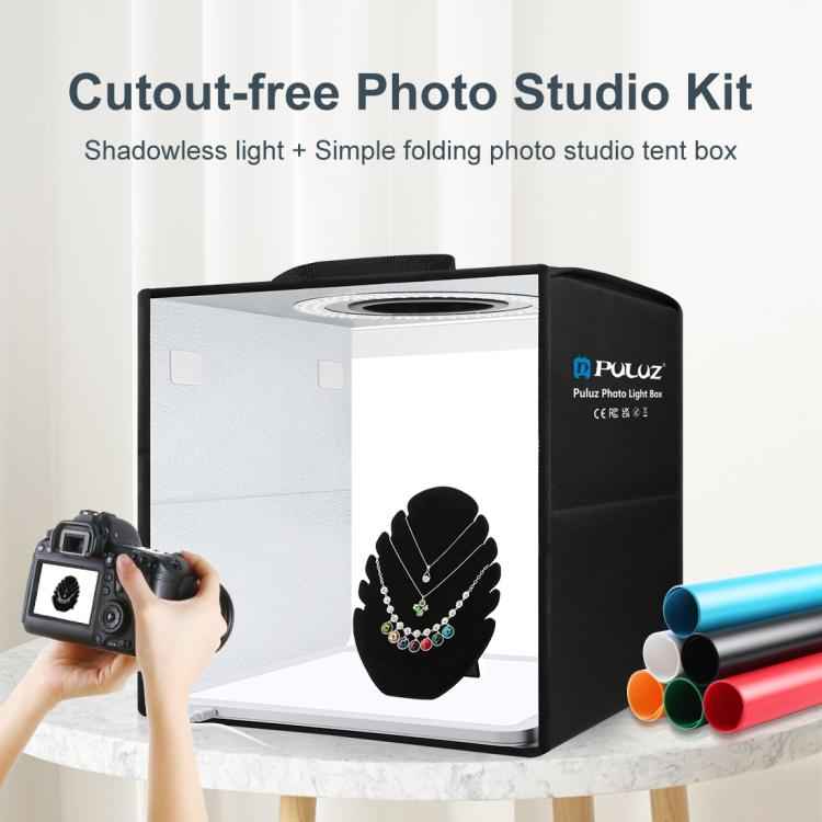 PULUZ 30cm Folding Ring Light Photo Lighting Studio Shooting Tent Box with Shadowless Light Panel