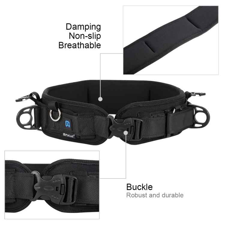 PULUZ 3 in 1 Multi-functional Bundle Waistband Strap + Double Shoulders Strap + Capture Camera Clip Kits with Hook for SLR / DSLR Cameras