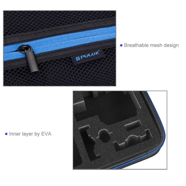 PULUZ Waterproof Carrying and Travel Case for for GoPro, Insta360, DJI and Other Action Cameras Accessories, Medium Size: 23cm x 17cm x 7cm