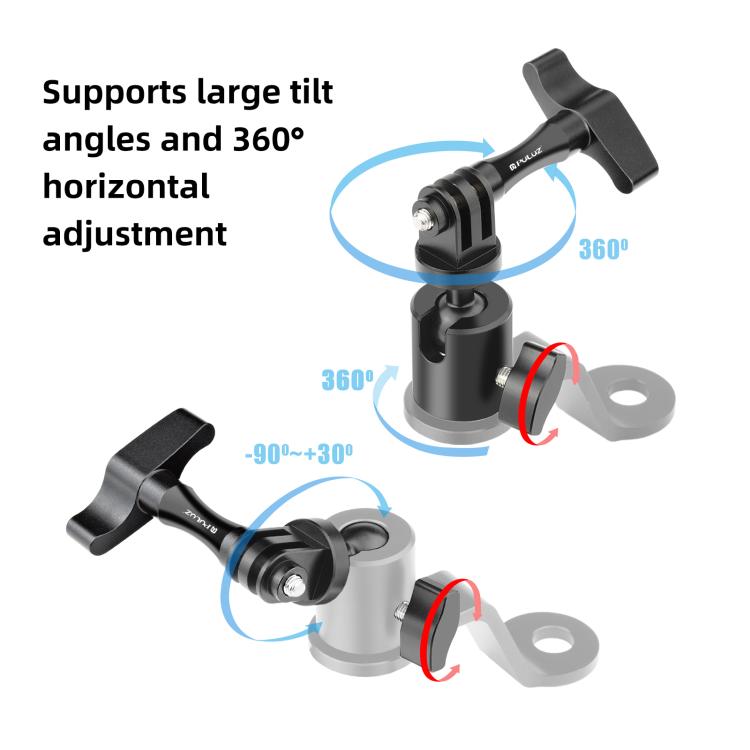PULUZ Motorcycle Rearview Mirror Aluminum Alloy Action Camera Holder Mount, Rearview Mirror Mount