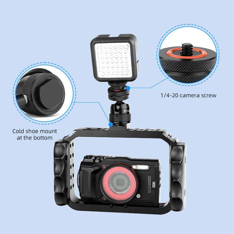 PULUZ Multifunctional Aluminum Alloy Mini Ball Head Tripod Mount Adapter, Cold Shoe & 1/4 Screw Dual-Use, Dual-Use Ball Head Tripod