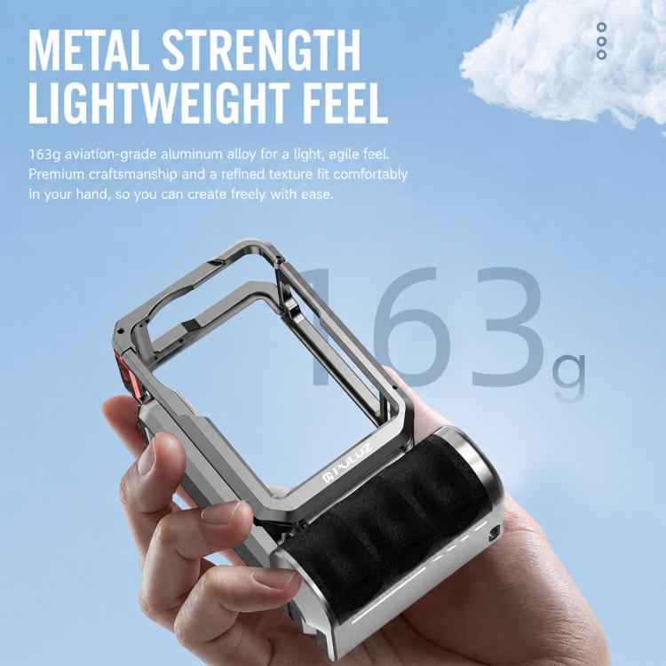 For DJI Osmo Action 6 PULUZ Metal Camera Cage Expansion Adapter with Handle Grip, For DJI Osmo Action 6