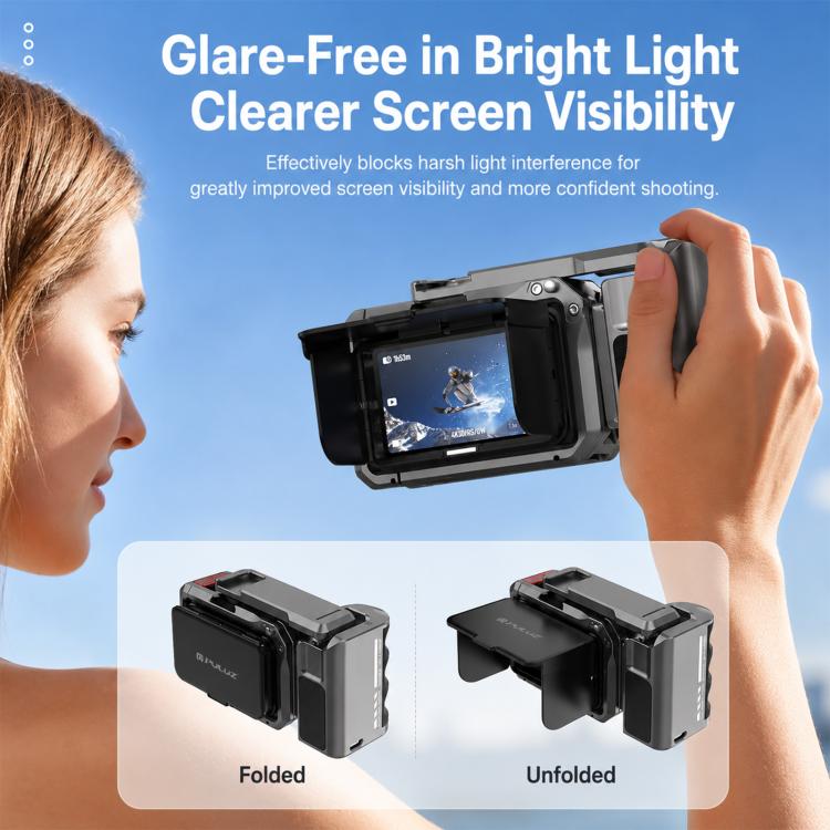 For DJI Osmo Action 6 PULUZ Metal Camera Cage Expansion Adapter with Handle Grip, For DJI Osmo Action 6