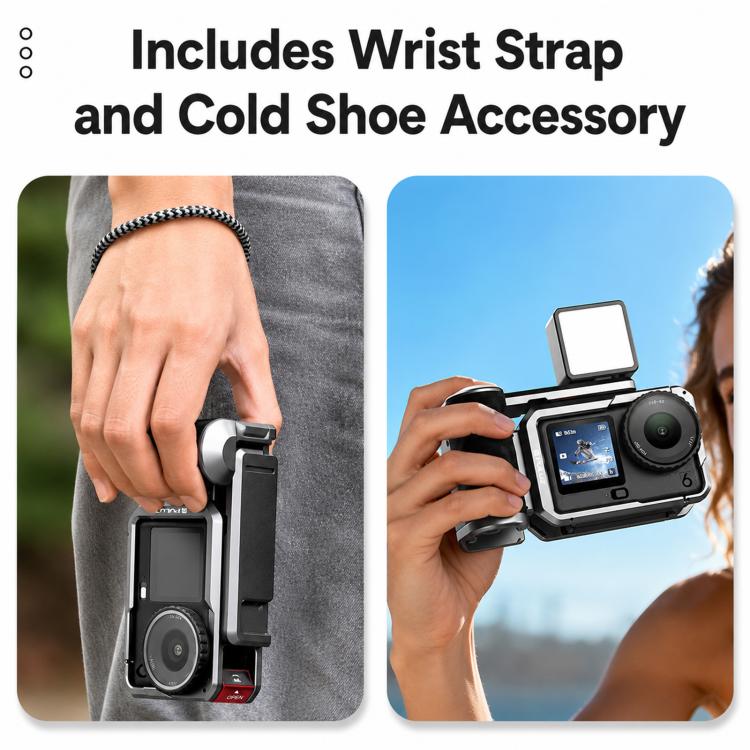 For DJI Osmo Action 6 PULUZ Metal Camera Cage Expansion Adapter with Handle Grip, For DJI Osmo Action 6