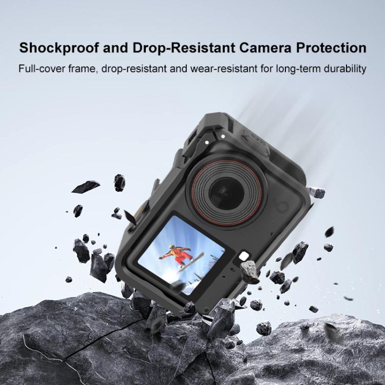 For DJI Osmo Action 6 PULUZ Plastic Cage Vertical-Horizontal Expansion Adapter Frame with Cold Shoe, Plastic Cage