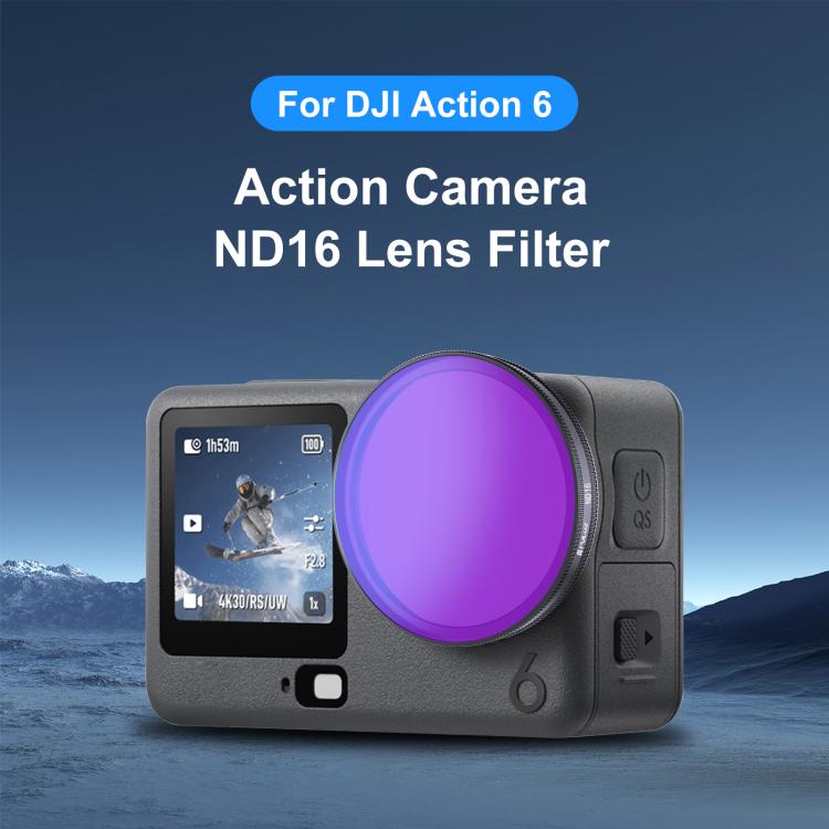 For DJI Osmo Action 6 PULUZ Action Camera ND16 Lens Filter, ND16