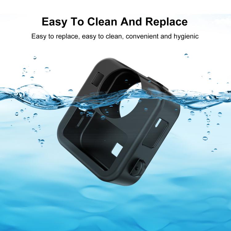 For GoPro MAX2 PULUZ Body Silicone Protective Case with Dual Lens Caps Cover & Strap, Body Case with Dual Lens Cap