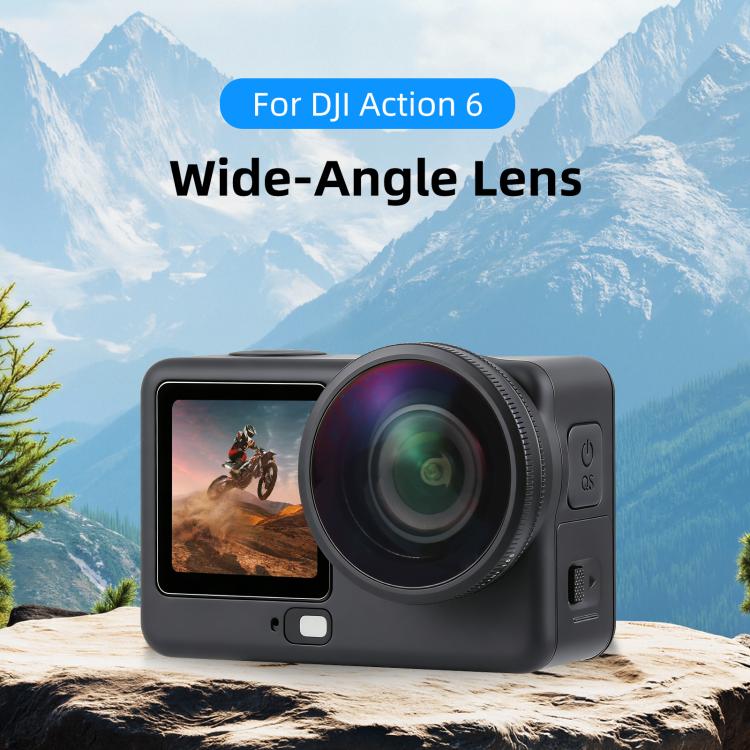 For DJI Osmo Action 6 PULUZ FOV Boost Lens 185 Degree Wide Angle Lens, For DJI Osmo Action 6