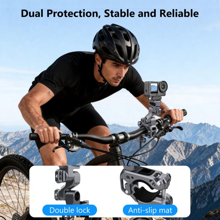 PULUZ Panoramic & Action Cameras Professional 3-Way Gimbal Motorcycles Bicycles Handlebar Aluminium Alloy Mount, Handlebar Aluminium Alloy Mount