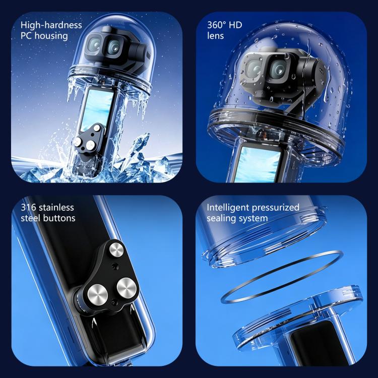 For DJI Osmo Pocket 4P PULUZ 50m Underwater Waterproof Housing Diving Cover, For DJI Osmo Pocket 4P