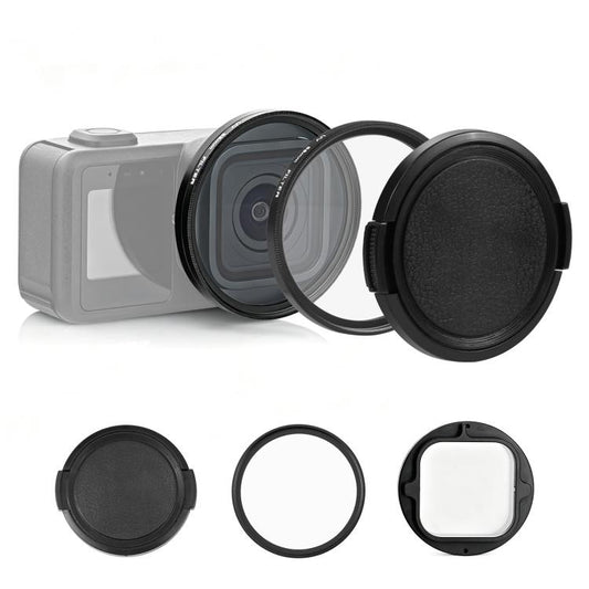 PULUZ 58mm UV Lens Filter Adapter Ring for GoPro MISSION 1 / 1 PRO, with Lens Cover, Filter Adapter Ring