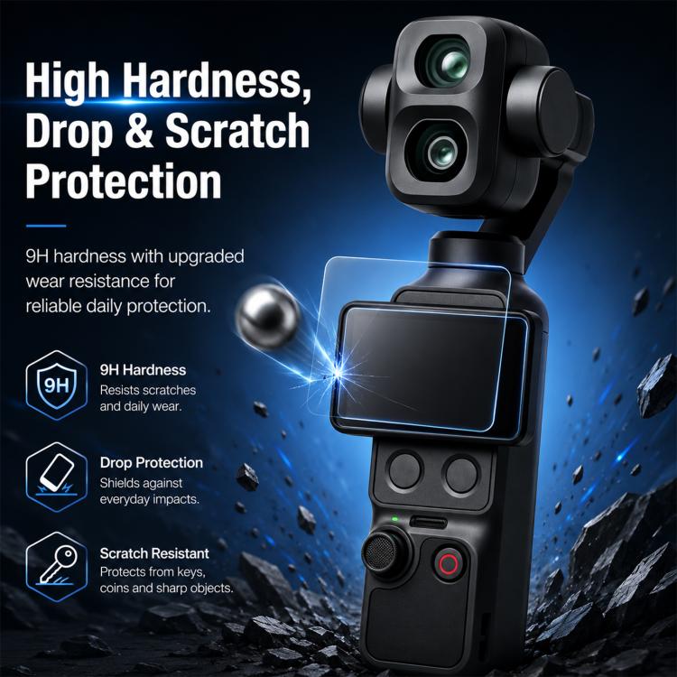 For DJI OSMO Pocket 4P / XTRA Muse 2 Pro PULUZ 9H 2.5D HD Tempered Glass Lens Protector + Screen Film, For DJI OSMO Pocket 4P / XTRA Muse 2 Pro