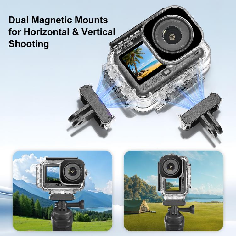 For DJI Osmo Action 6 PULUZ Magnetic 60m Waterproof Housing Diving Case, For DJI Osmo Action 6