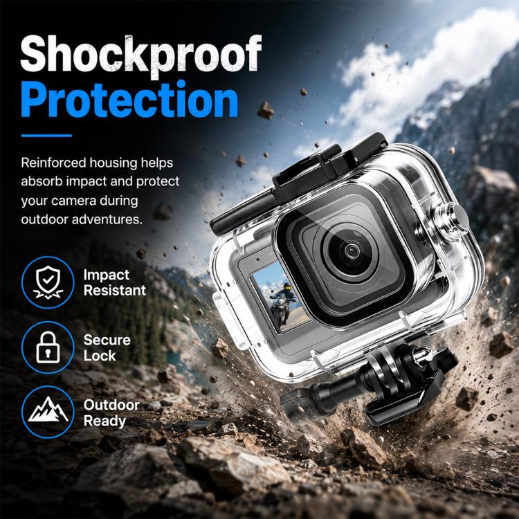 For GoPro MISSION 1 / 1 PRO PULUZ 60m Waterproof Housing Diving Protective Case with Anti-fog Sheets, For GoPro MISSION 1 / 1 PRO