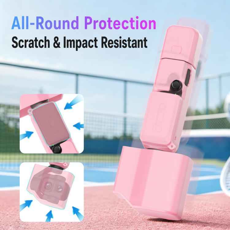 For DJI Osmo Pocket 4P PULUZ 5 in 1 Body Lens Handle Screen Silicone Cover with Anti-loss Rope