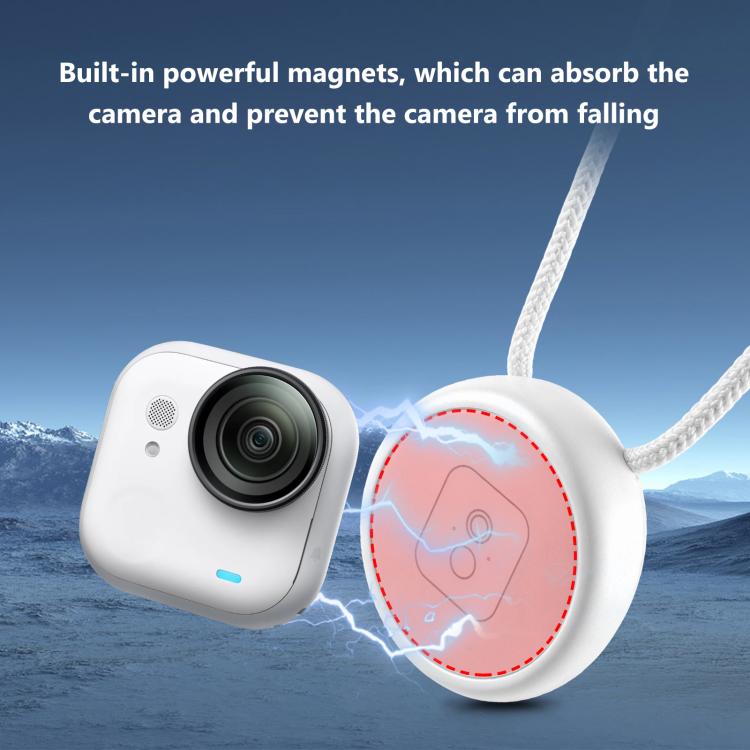 For Insta360 Go 3 Ultra PULUZ Upgraded Magnetic Pendant Holder Quick Release Neck Strap, For Insta360 GO Ultra