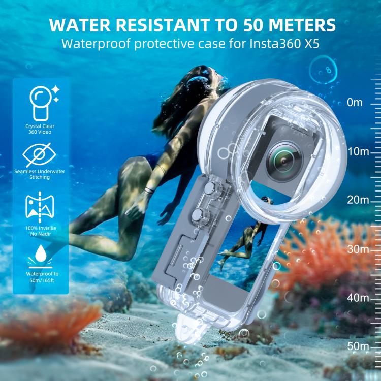 For Insta360 X5 PULUZ 50m Waterproof Sealed Diving Case, Youth Edition, Waterproof Diving Case, Youth Edition