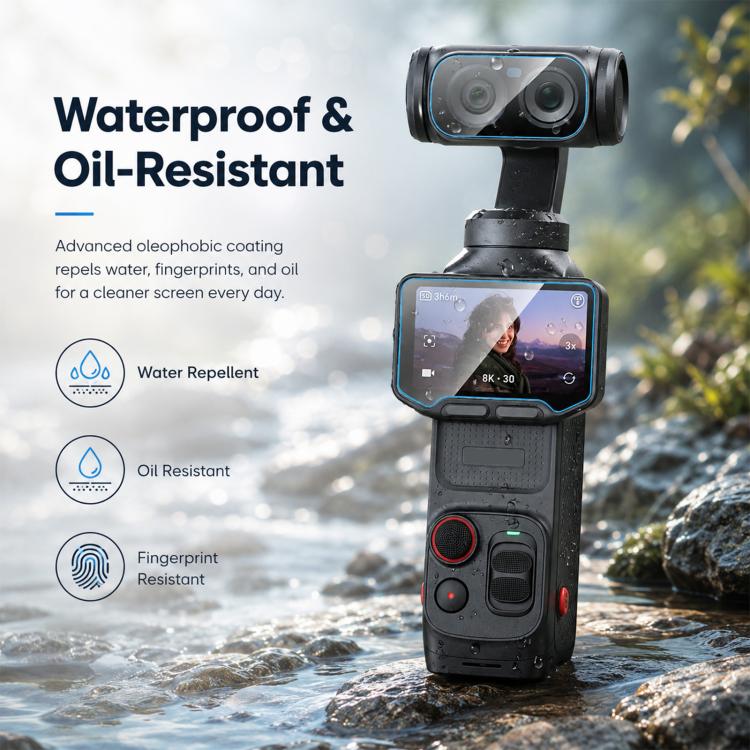 For Insta360 Luna Ultra PULUZ 9H 2.5D HD Tempered Glass Screen Film + Lens Protector, For Insta360 Luna Ultra
