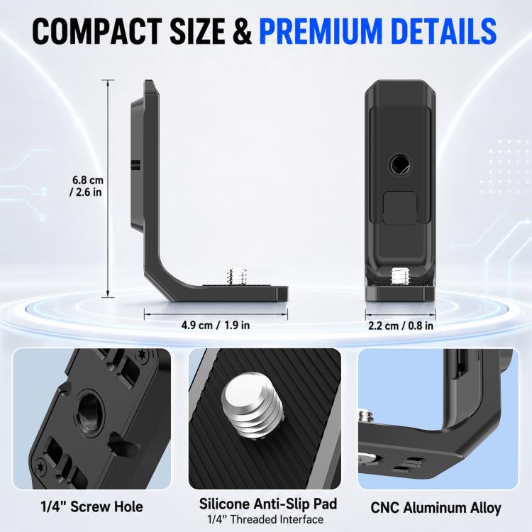 For Insta360 X6 PULUZ Magnetic Horizontal Quick Release Plate L Bracket, For Insta360 X6