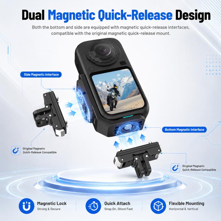 For Insta360 X6 PULUZ Magnetic Horizontal Quick Release Plate L Bracket, For Insta360 X6