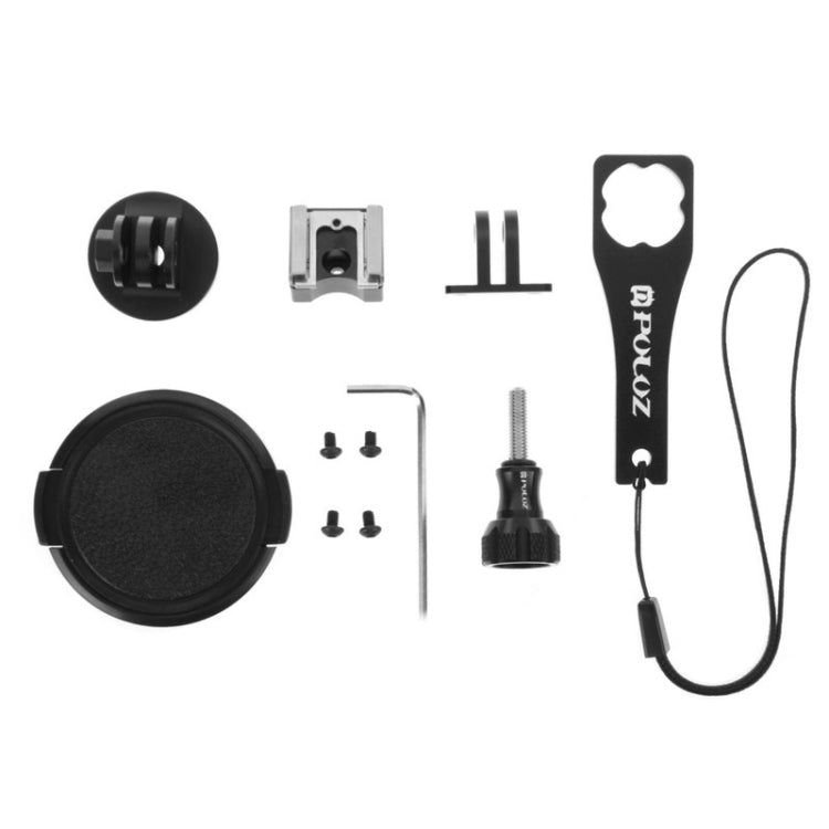PULUZ Housing Shell CNC Aluminum Alloy Protective Cage Kit with Metal Wrench & Lens Cap & Screw & Tripod Adapter for GoPro HERO5 Session /HERO4 Session /HERO Session, For HERO5 Session