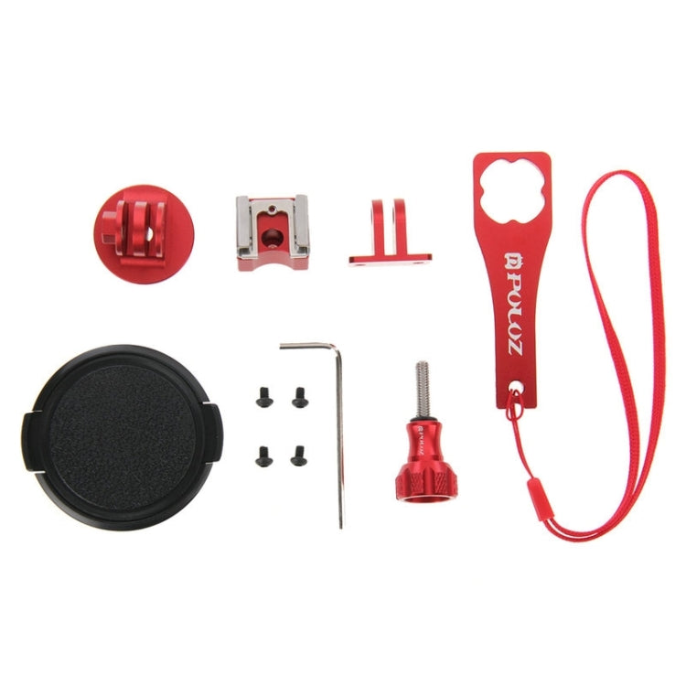 PULUZ Housing Shell CNC Aluminum Alloy Protective Cage Kit with Metal Wrench & Lens Cap & Screw & Tripod Adapter for GoPro HERO5 Session /HERO4 Session /HERO Session