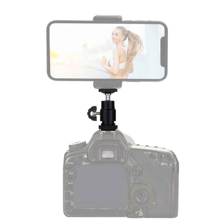 PULUZ Cold Shoe Tripod Head 1/4 inch Tripod Screw Head with Lock