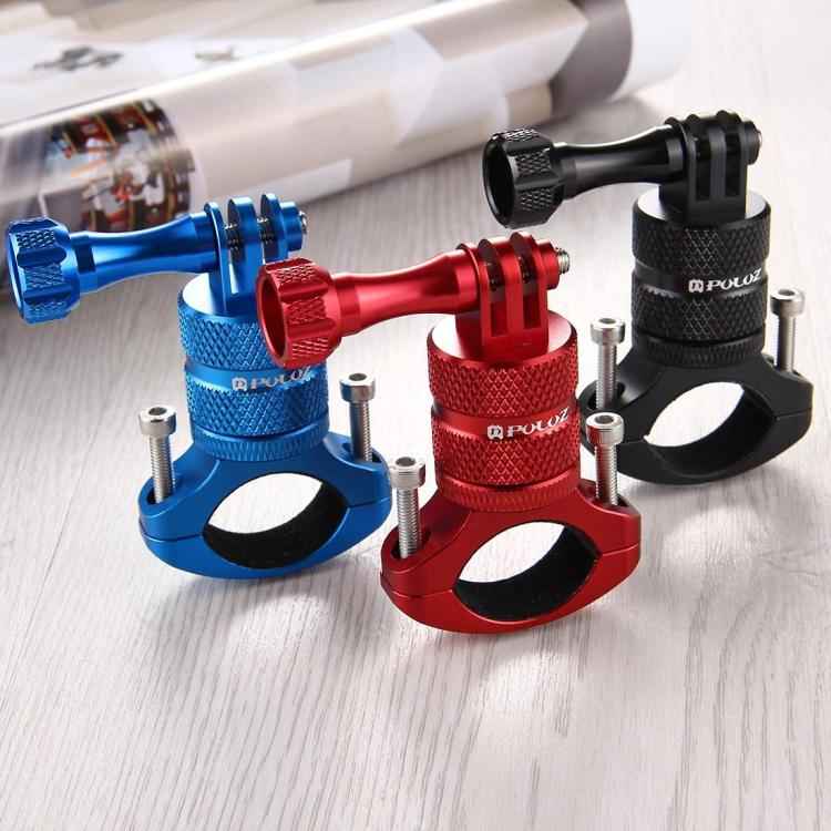 PULUZ 360 Degree Rotation Bike Aluminum Handlebar Adapter Mount with Screw for GoPro, Insta360, DJI and Other Action Cameras, China Stock (Red), China Stock (Blue), Handlebar Adapter Mount 1