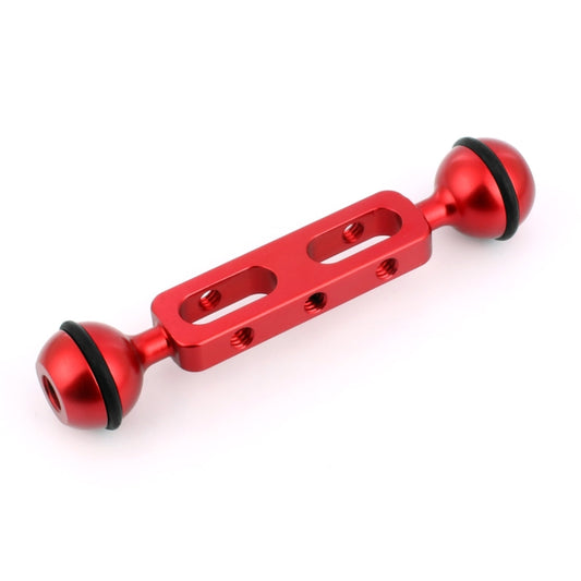 PULUZ 5.1 inch 13cm Aluminum Alloy Dual Balls Arm, Ball Diameter: 25mm, 5.1 inch (Red)