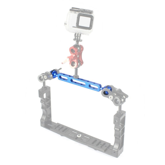 PULUZ 7.87 inch 20cm Aluminum Alloy Dual Balls Arm for Underwater Torch / Video Light, Ball Diameter: 2.54cm, 7.87 inch (Black), 7.87 inch (Blue), 7.87 inch (Red)