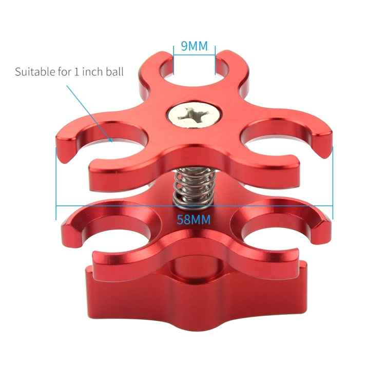 PULUZ Triple Ball Clamp Open Hole Diving Camera Bracket CNC Aluminum Spring Flashlight Clamp for Diving Underwater Photography System