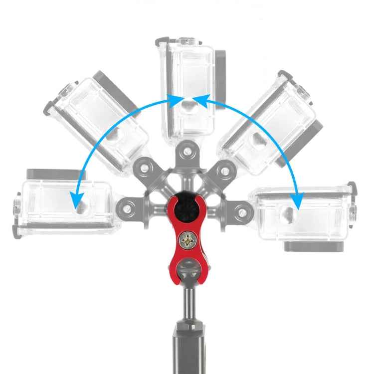 PULUZ Dual Ball Clamp Open Hole Diving Camera Bracket CNC Aluminum Spring Flashlight Clamp for Diving Underwater Photography System