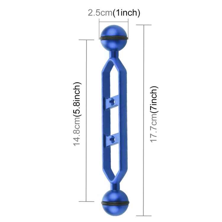 PULUZ 7.0 inch 17.7cm Aluminum Alloy Dual Balls Arm, Ball Diameter: 25mm